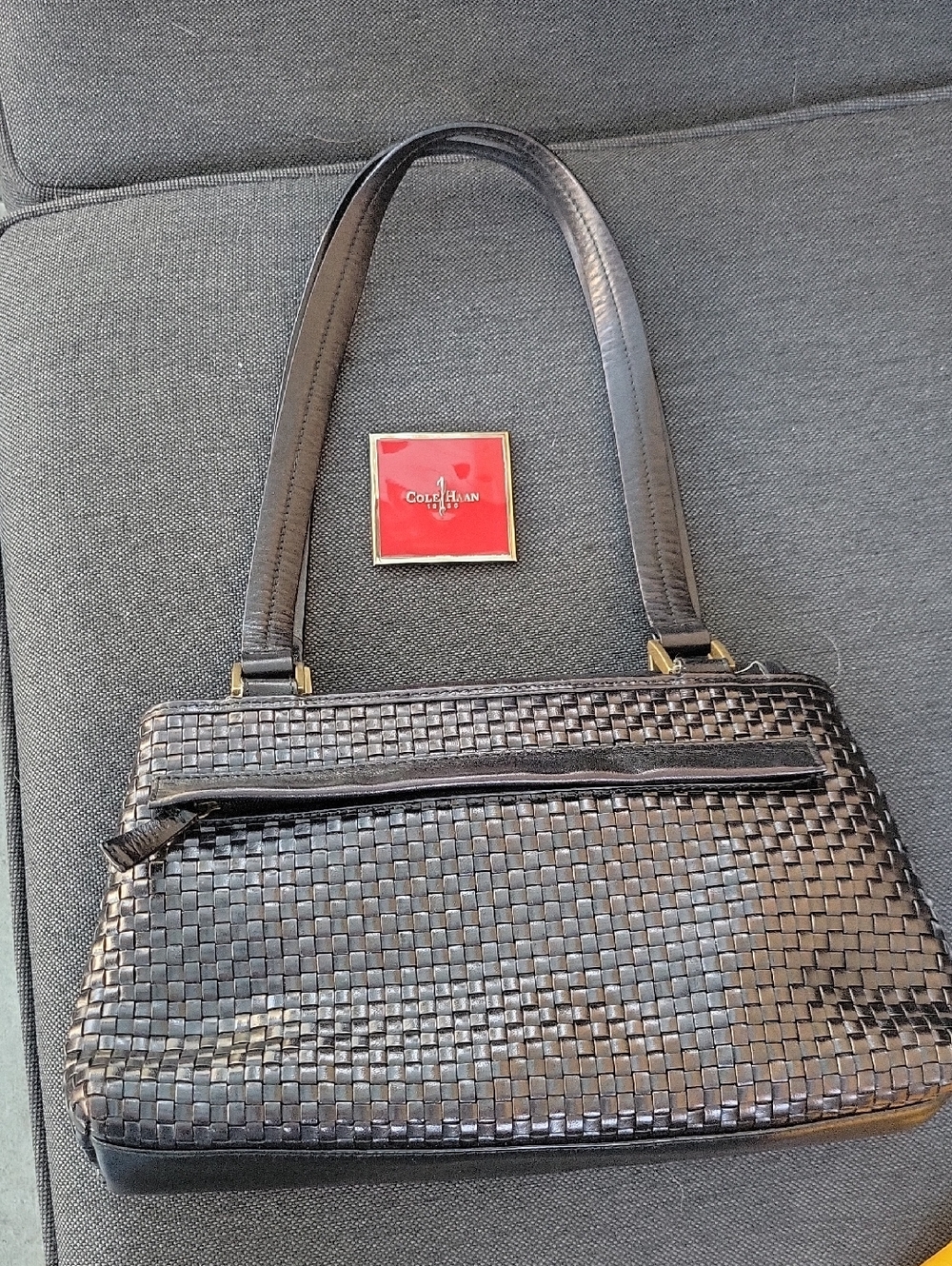 Cole Haan Woven Shoulder Bag in Black